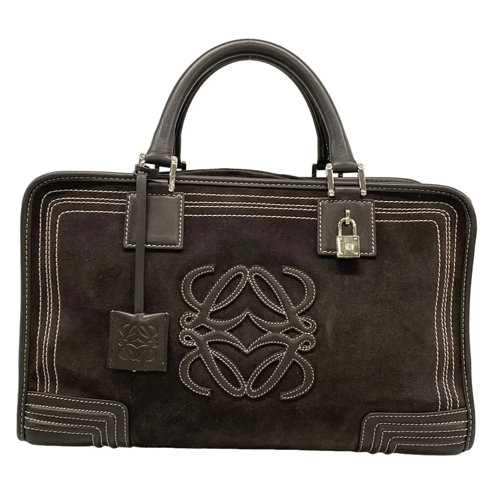 Loewe Amazona 36 Handbag Suede Leather